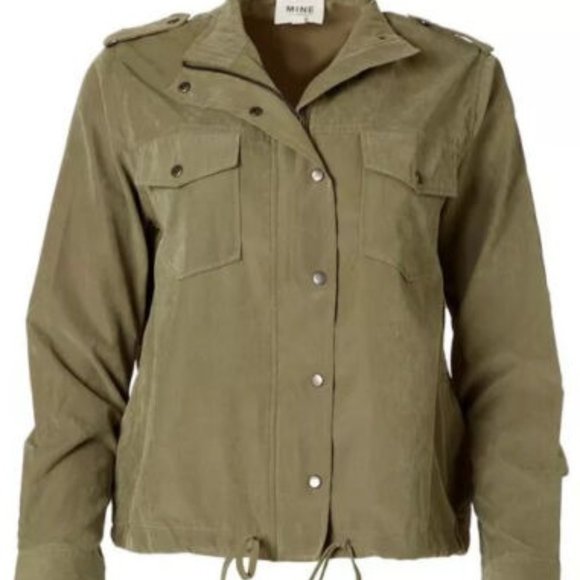 MINE by BLU PEPPER Women's Faux Suede Button Down Jacket in Olive - RETAIL = $46 - Picture 1 of 4